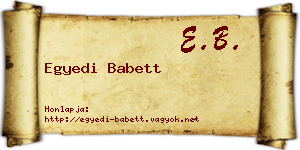 Egyedi Babett névjegykártya